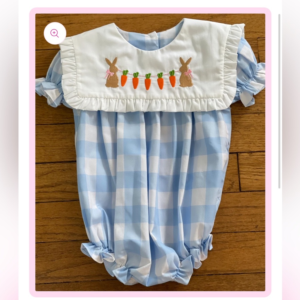 NWOT Easter Bunny Smocked Bubble
